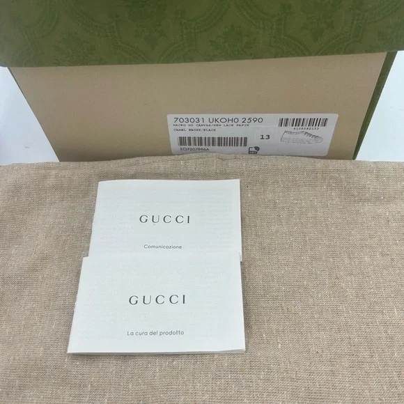 Gucci Beige and Brown low top sneakers size 13 made in Spain - Picture 5 of 11